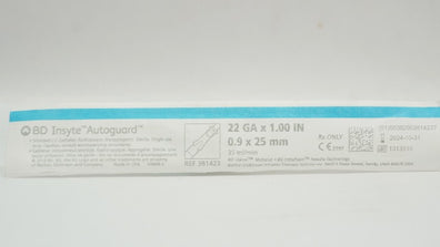 BD 381423 Insyte Autoguard Shielded IV Cath. 22GA x 1inch 35 ml/min(x)